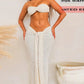 Nibber Elegant Stacked Folds Two Piece Set Women Solid Thin Strapless Chest Tops+Slim Skirts Female Streetwear Matching Suit