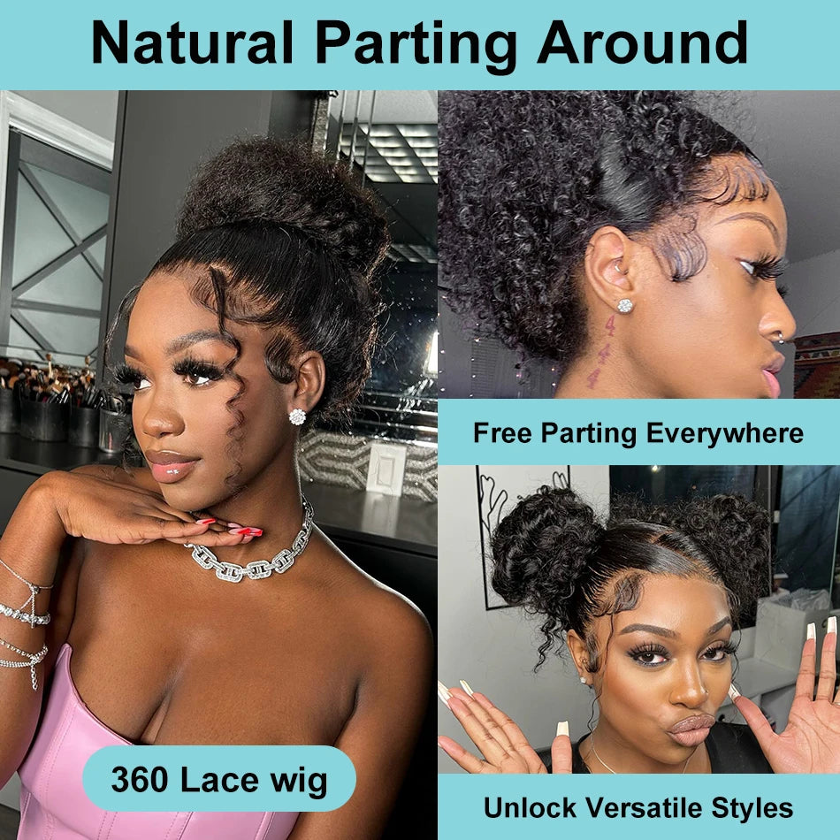 360 Full Lace Wig Human Hair Pre Plucked Deep Wave Frontal Wig Natural Hairline Hd Lace Wigs 20-36 Inch Curly Human Hair Wigs