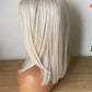 White Blonde Lace Front Wig 13x4 HD Clear Invisible Skin Top Lace wigs for Women Short Bob Wig Icy Color Silky Straight Cosplay