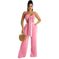 Fashionable Women's Casual Wrap Chest Two-Piece Set Belted Slimming Cross-Border Leisure Polyester Fiber Skirt Ensemble