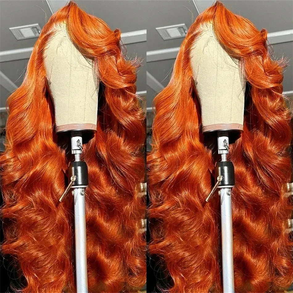30 Inch Ginger Orange Body Wave Lace Frontal Wig HD 13x4 Lace Front Wig Glueless 13x6 Lace Wigs Brazilians Human Hair For Women