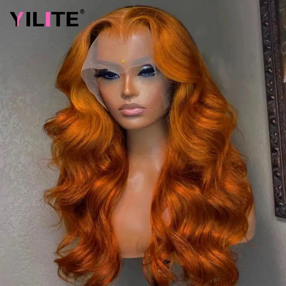 Ginger Orange 13x4 HD Lace Front Wigs Human Hair Body Wave 13x6 Lace Frontal Wigs Glueless Transparent Lace Wigs For Black Women