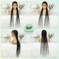 36inches Full Lace Cornrow Braided Wigs Synthetic Kontless Braids Wig Lace Frontal Braided Lace Wigs for Black Women