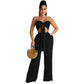 Fashionable Women's Casual Wrap Chest Two-Piece Set Belted Slimming Cross-Border Leisure Polyester Fiber Skirt Ensemble