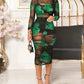 2024 Black Camisole Short Skirt Paired With Fashionable Floral Print Transparent Mesh Sexy Long Dress Three Piece Set For Women