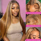 Straight Highlight Ombre Human Hair Lace Front Wigs 13x4 13x6 HD Lace Wigs Pre Plucked for Black Women Honey Blonde Colored Wig