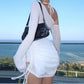 2025 Summer Women Dulzura Solid Skew Collar Ruched Straps Lace-Up See Through Draw String Mini Dress Party Clubwear Wholesale