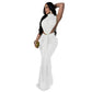 CM.YAYA Women O-neck High Split Ruched Stacked Bodycon Midi Maxi Dress 2024 Evening Party Club Vestidos Sexy Chic Long Dresses