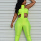 Weird Puss Sexy Backless 2 Piece Set Women Stretch Tube Top+Skinny Halter Jumpsuit Fitness Street Matching Party Club Overalls