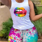 2022 Summer Women's Casual Fashionraglan Sleeve Tie Dye Top + Pants Two Piece Camo Pants Leopard Print Tow Piece Set Ladies Suit