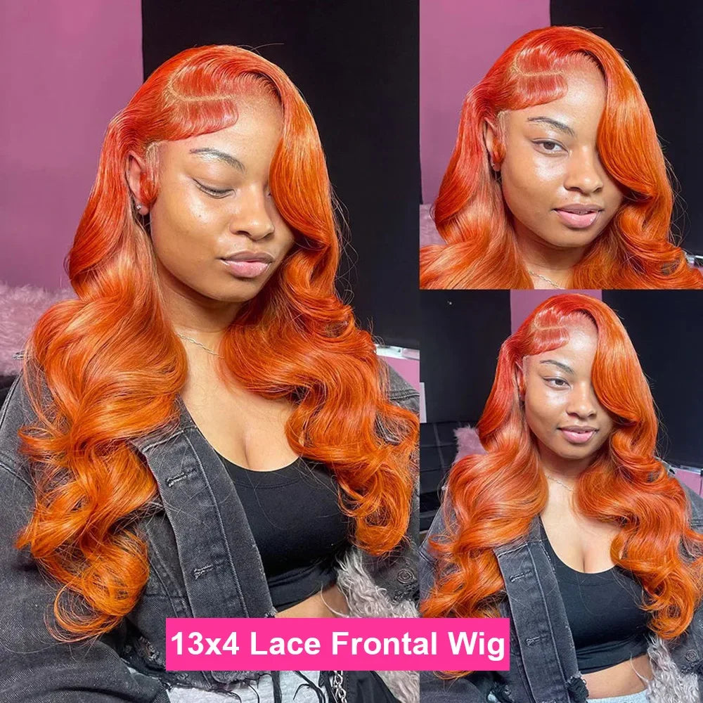 30 Inch Ginger Orange Body Wave Lace Frontal Wig HD 13x4 Lace Front Wig Glueless 13x6 Lace Wigs Brazilians Human Hair For Women