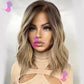 Natural Wavy Short Bob Human Hair Brown Blonde Highlight 13x4 Lace Front Wigs Pre-plucked Brazilian Short BOB Full Lace Wigs