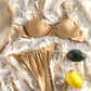 Rinabe Solid Bikinis For Women Strapless Two Piece Set Bikini Set Push Up Swimsuit Sexy Bathsuit 2025 Beach Wear