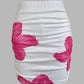 2 Piece Set Women's Floral Print Split Strapless Sleeveless Top & Mini Shorts Pants Set Summer Sexy