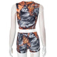 CUTENOVA Spring/Summer Leopard Print Sleeveless Tank Top + Mini Shorts Exposed Navel Skinny Shorts Set Fashion Streetwear Y2K