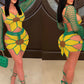 Weird Puss 2 Piece Sets Women Outfit Crochet Sunflower Backless Hollow Tops+Skinny Skirt Beach Party Summer Trend Matching Suits