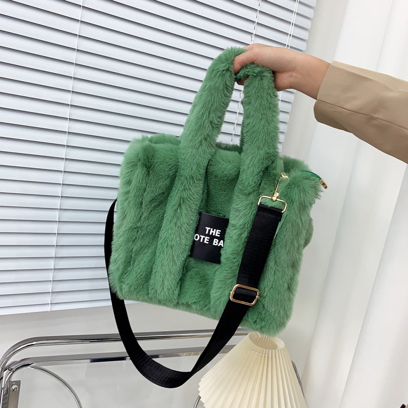 2022 Designer Faux Fur Tote Bag