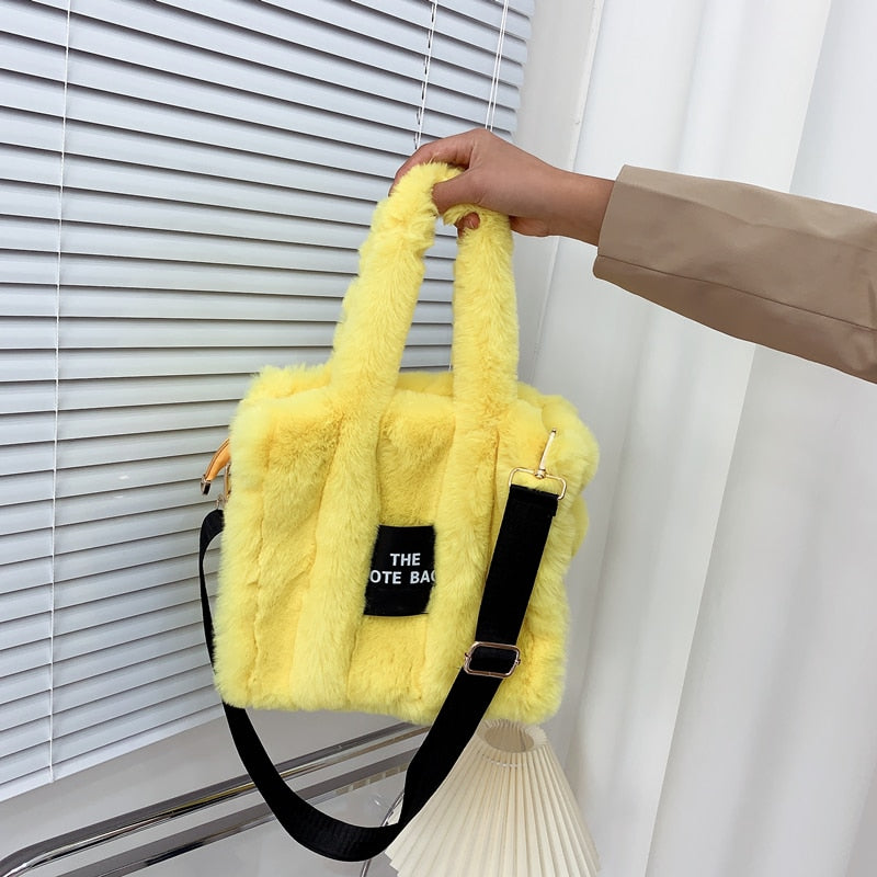 2022 Designer Faux Fur Tote Bag