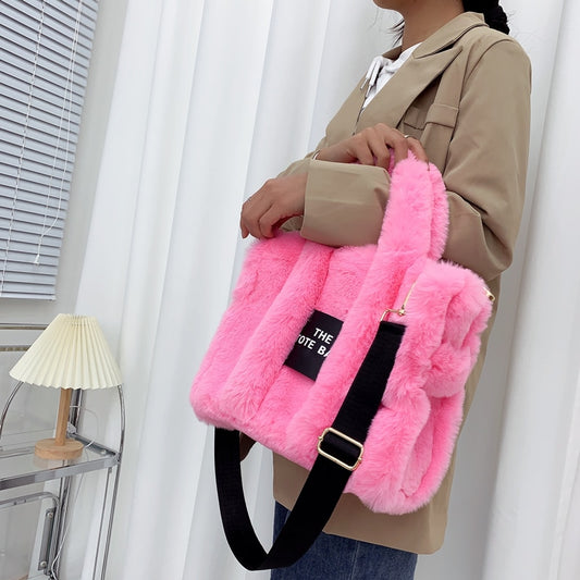 2022 Designer Faux Fur Tote Bag