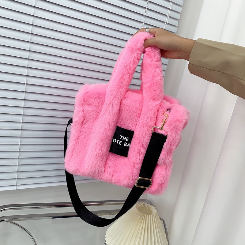 2022 Designer Faux Fur Tote Bag