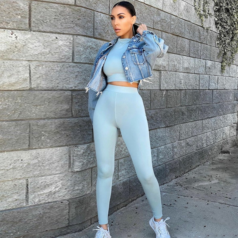 Winter Women Sport Fitness 2 Two Piece Set