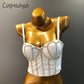 Handmade Women Glitter Diamante Crop Top