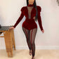 Sexy Full Sleeve Velvet Bodycon