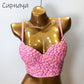 Pink Crystal Women Sexy Spandex Crop Top