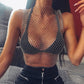 FestivalQueen Diamonds Mesh Cropped Tank Top