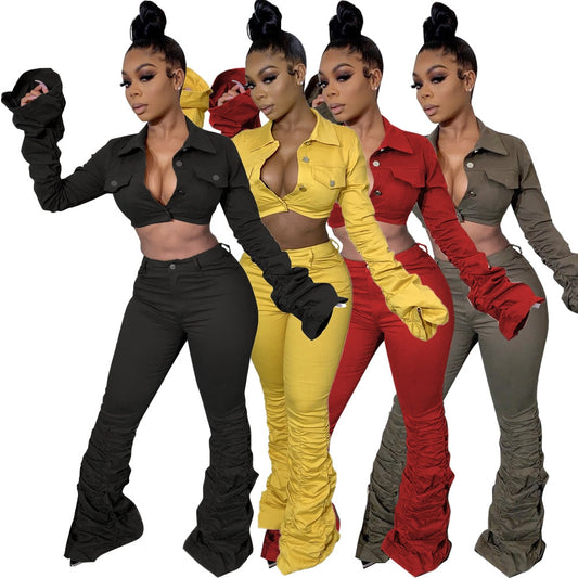 stacked leggings fall clothes for women set