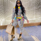 Splash-ink Print Sweat Suits Women Set Hoodies Sweatshirt and Sweatpants Set