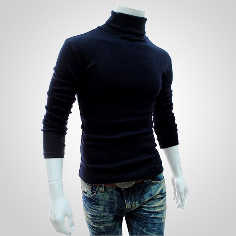 Mens SweaterTurtleneck Solid Color