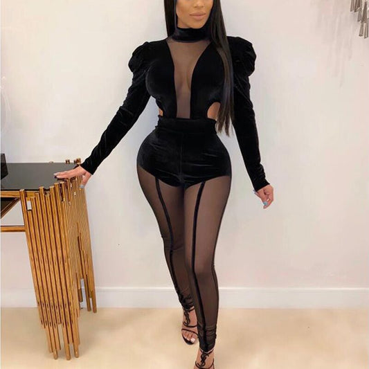 Sexy Full Sleeve Velvet Bodycon