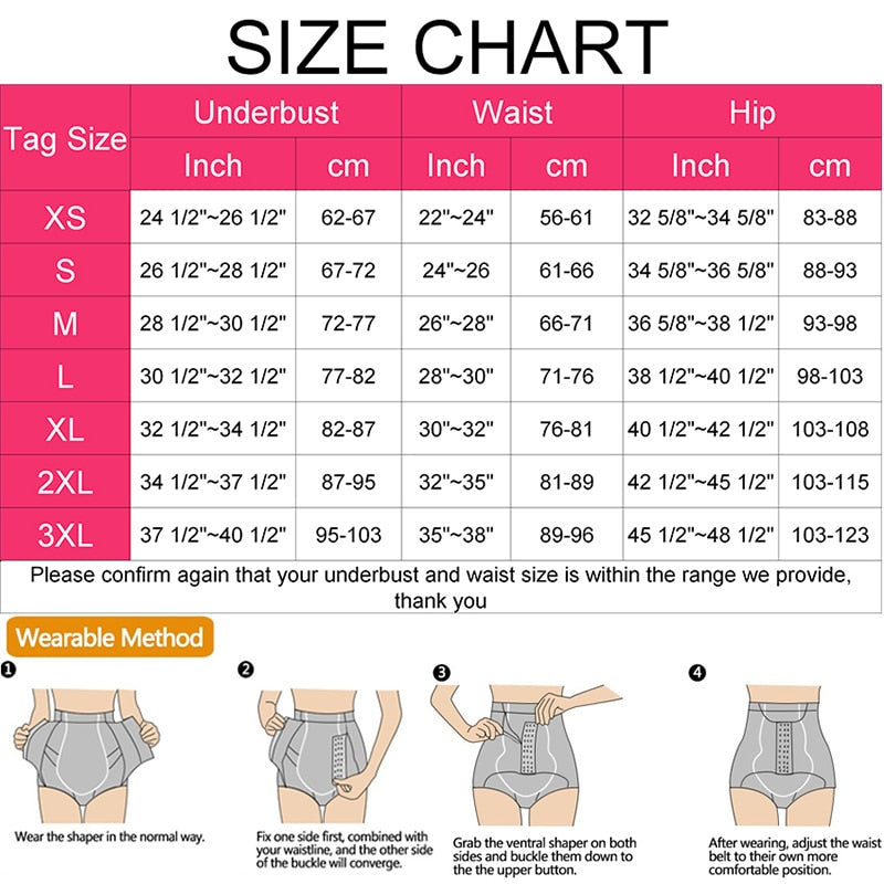 Faja Women Waist Trainer Body Shaper Butt Lifter High Waist Control