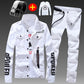 Men Slim Fit Denim Jacket Pants 2pcs Set
