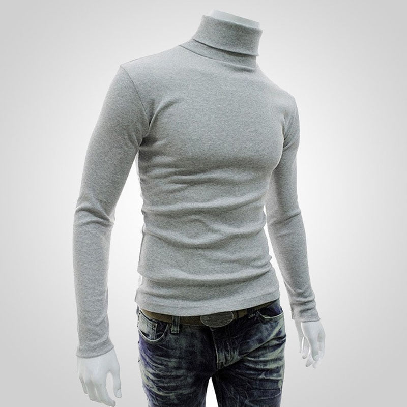 Mens SweaterTurtleneck Solid Color