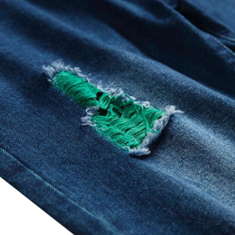 Men Ripped Jeans Autumn Designer Slim Fit