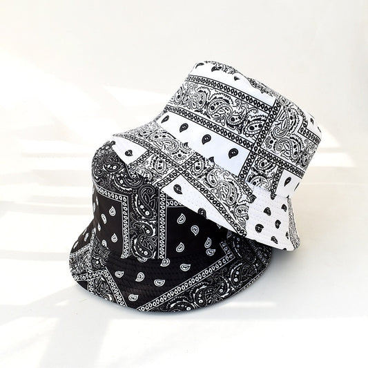 Unisex Cotton Bucket Hat Men Women Cashew Flowers Double-Sided Sun Cap Summer Panama Fashion Fold Sun Fishing Fisherman Hats