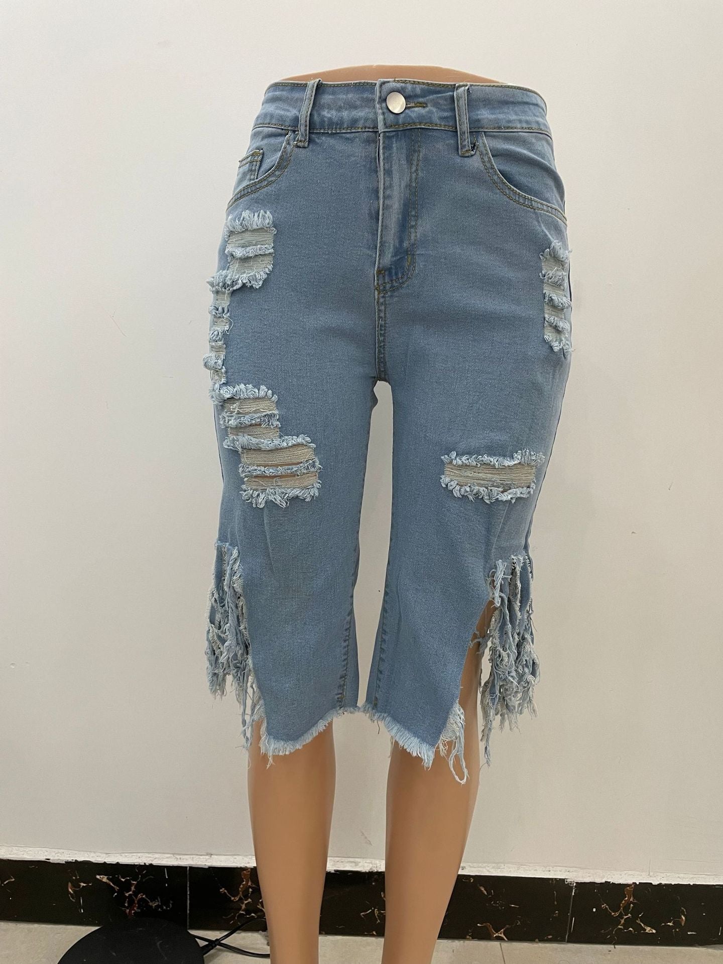 YAYA Women Jeans Hole Ripped