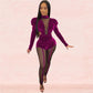 Sexy Full Sleeve Velvet Bodycon