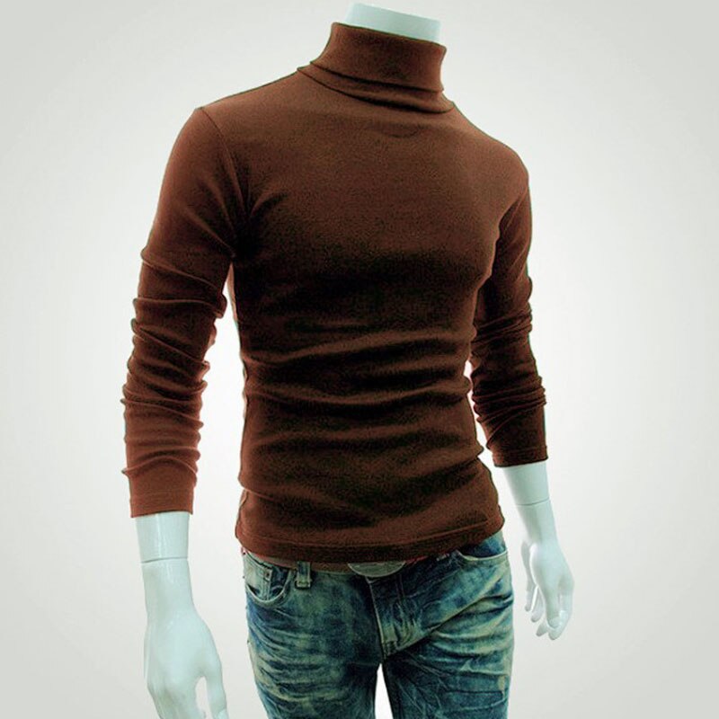 Mens SweaterTurtleneck Solid Color
