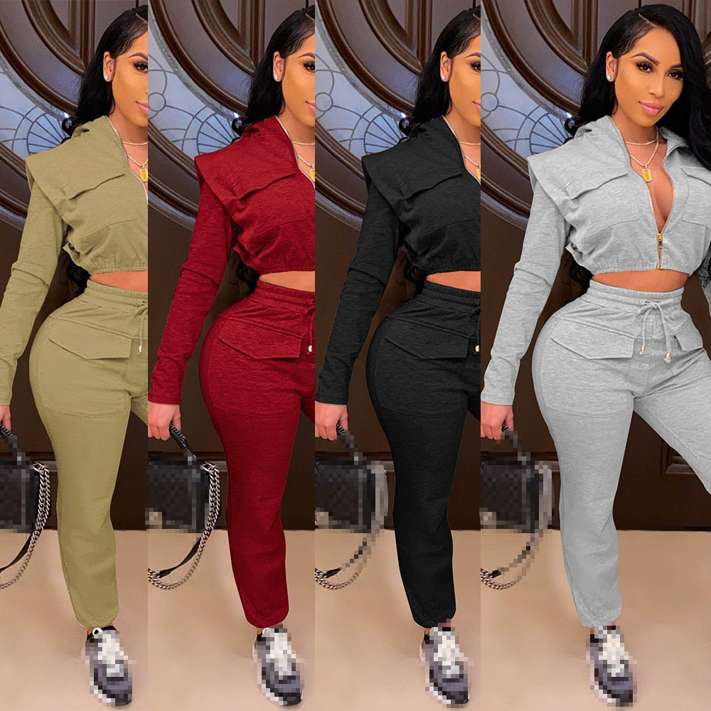 tracksuit two piece women set sexy