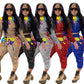 Splash-ink Print Sweat Suits Women Set Hoodies Sweatshirt and Sweatpants Set