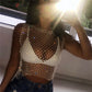 FestivalQueen Diamonds Mesh Cropped Tank Top