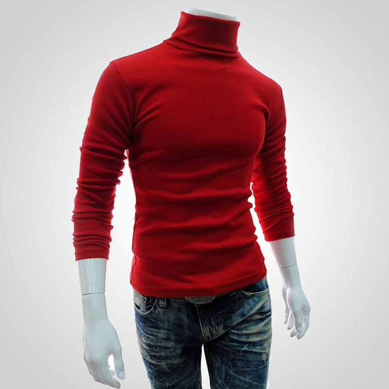 Mens SweaterTurtleneck Solid Color