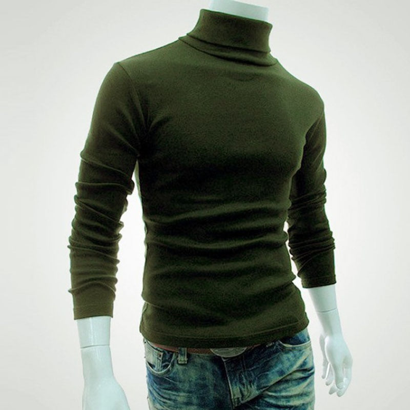 Mens SweaterTurtleneck Solid Color