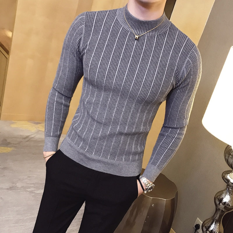 Men Casual Striped Solid Sweater