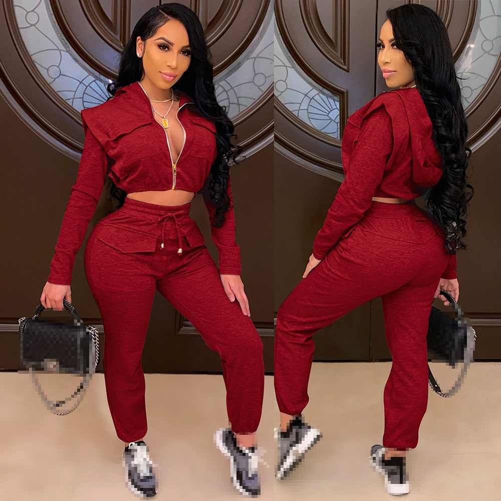 tracksuit two piece women set sexy