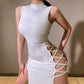 Elegant Lady Sleeveless Mock Neck dress