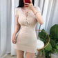 Ribbed Knit Bodycon Mini Blouse Dress